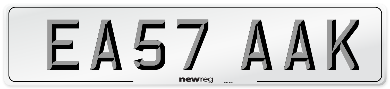 EA57 AAK Number Plate from New Reg